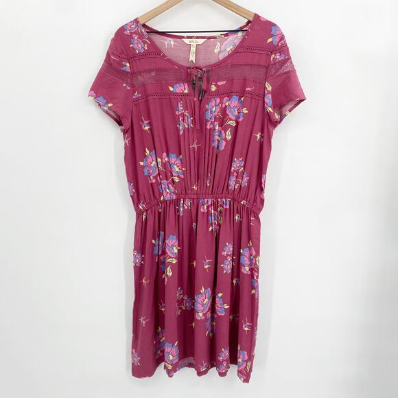 NWT Matilda Jane Art Class Pink Floral Short Sleeve Short Dress‎ Size Large - Picture 3 of 8